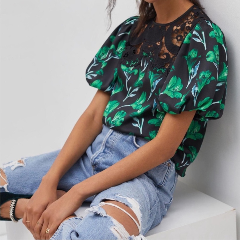 NWT Anthropologie x Delfi Collective Paloma Lace top - XS
